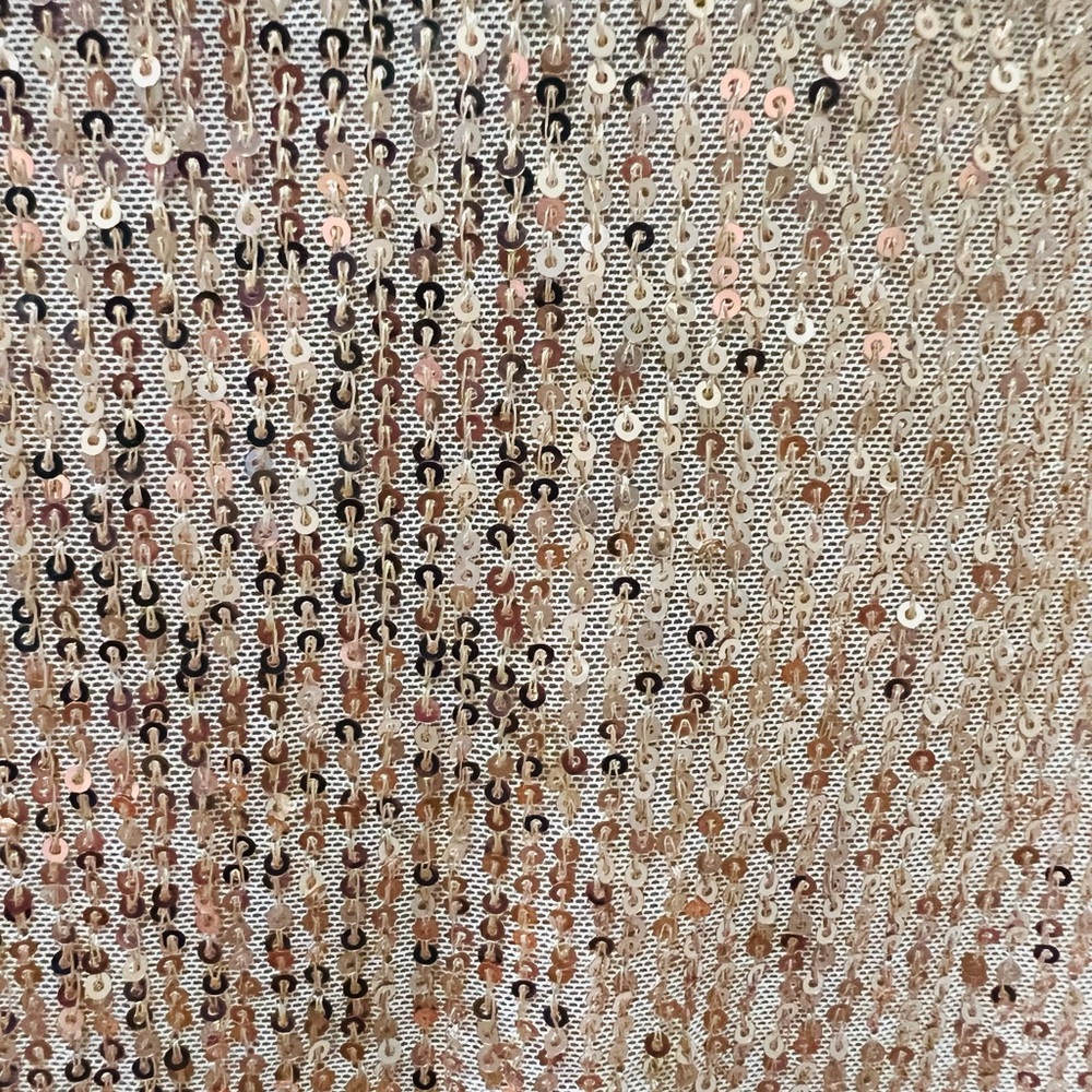 Gold Sequin Take V Neck Dress Lined Formal Wedding Party sz XL - Picture 13 of 13